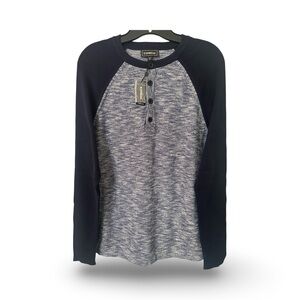 EXPRESS MENS TWO TONE BUTTON SWEATER NEW WITH TAGS MEDIUM